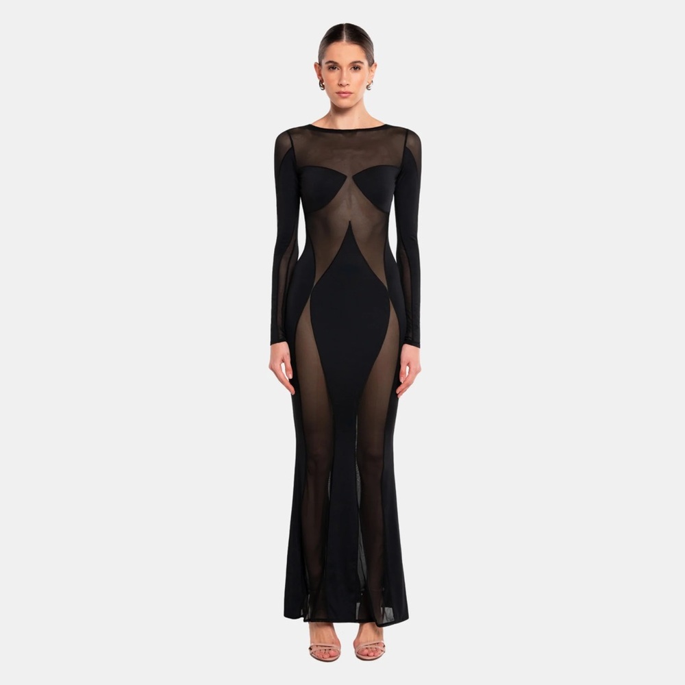 OW Collection Sierra Maxi Dress in Black Size Small
